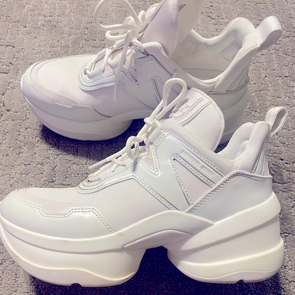 Michael Kors platform sneaker. White. Worn twice.